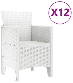 vidaXL 13 Τεμαχίων Σετ Τραπεζαρίας Κήπου Λευκό Ρατάν