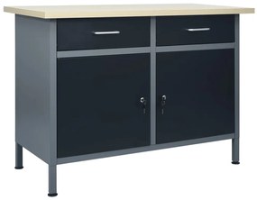 vidaXL Πάγκος Εργασίας Μαύρος 120 x 60 x 85 εκ. Ατσάλινος