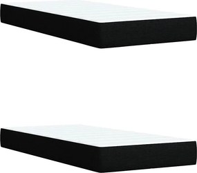 vidaXL Κρεβάτι Boxspring με Στρώμα Μαύρο 200x200 εκ. Υφασμάτινο