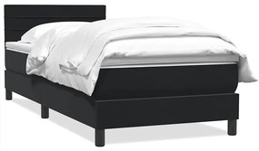 vidaXL Κρεβάτι Boxspring με Στρώμα Μαύρο 80x220 εκ. Βελούδινο