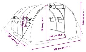 ΘΕΡΜΟΚΗΠΙΟ ΜΕ ΑΤΣΑΛΙΝΟ ΠΛΑΙΣΙΟ ΠΡΑΣΙΝΟ 12 Μ² 4 X 3 X 2 Μ. 3188039