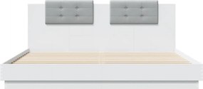 vidaXL Πλαίσιο Κρεβατιού με Κεφαλάρι Λευκό 200x200 εκ. Επεξ. Ξύλο