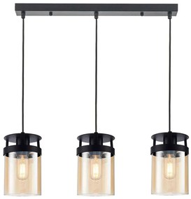 Φωτιστικό Οροφής - Ράγα Betty 4304900 60,5x150cm 3xE27 40W Amber-Black Viokef