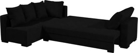 Γωνιακός καναπές Trendy-Δεξιά-285φ 185β εκ.-Μαύρο