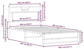 Πλαίσιο Κρεβατιού Χωρ. Στρώμα Sonoma Δρυς 100x200εκ Επ. Ξύλο - Καφέ