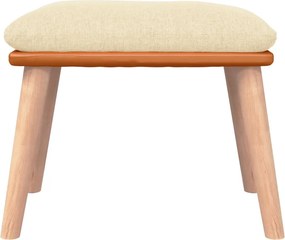 vidaXL Υποπόδιο Κρεμ 45x29,5x35 εκ. Ύφασμα &amp; Συνθετικό Δέρμα
