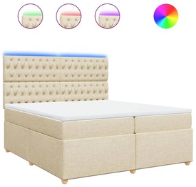 ΚΡΕΒΑΤΙ BOXSPRING ΜΕ ΣΤΡΩΜΑ ΚΡΕΜ 200X200 ΕΚ. ΥΦΑΣΜΑΤΙΝΟ 3293699