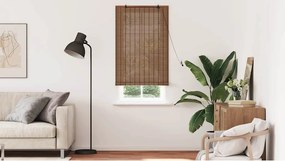 vidaXL Ρόλερ με κουρτίνες Καφέ 80 x 220 cm Μπαμπού