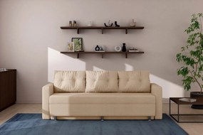 Τριθέσιος Καναπές Κρεβάτι Εκρού VERONA 220x82x87