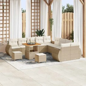 vidaXL Σετ Καναπέ Κήπου 13 pcs Μπεζ συνθετικό ρατάν