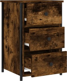 vidaXL Κομοδίνα 2 τεμ. Καπνιστή Δρυς 40 x 36 x 60 εκ. Επεξεργ. Ξύλο