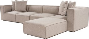 Corner Sofa Sora (L1-O1-O1-1R-POUFFE ) - Sand Beige Sand Beige