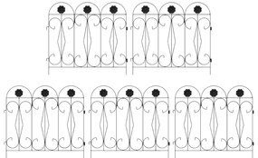 vidaXL Φράχτης Κήπου Καφασωτά Μαύρο 305,5 x 55,5 x 0,3 εκ