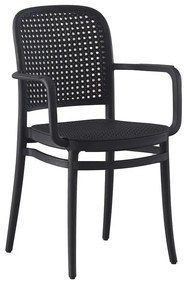 FLORENCE Πολυθρόνα PP Μαύρο, PP Rattan Μαύρο, Στοιβαζόμενη  54x54x84cm [-Μαύρο-] [-PP - PC - ABS-] Ε387,30