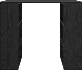 vidaXL Γραφείο με ράφι Μαύρη Οξυά 90 x 50 x 75 εκ. Επεξεργασμένο ξύλο