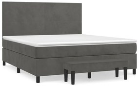 ΚΡΕΒΑΤΙ BOXSPRING ΜΕ ΣΤΡΩΜΑ ΣΚΟΥΡΟ ΓΚΡΙ 160X200 ΕΚ. ΒΕΛΟΥΔΙΝΟ 3137732