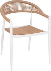 ΠΟΛΥΘΡΟΝΑ ΑΛΟΥΜΙΝΙΟΥ GRET HM5854.01 ΛΕΥΚΗ PE RATTAN ΜΠΕΖ 56x55,5x78Υεκ.