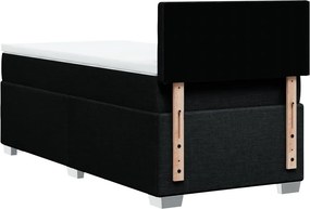 vidaXL Κρεβάτι Boxspring με Στρώμα Μαύρο 100 x 200 εκ. Υφασμάτινο