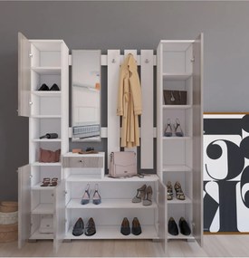 Stewehome Σετ από Συνθετικό ξύλο Λευκό 150x33x177 cm
