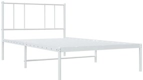 vidaXL Πλαίσιο Κρεβατιού με Κεφαλάρι Λευκό 100x190 εκ. Μεταλλικό