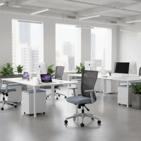 Office Chair Set (2 Pieces) Lumbar 108 - Grey Grey