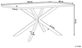 Τραπέζι Berwyn 1139, Μαύρο, Ανοιχτό χρώμα ξύλου, 75x80x140cm, 27 kg, Ινοσανίδες μέσης πυκνότητας, Μέταλλο | Epipla1.gr