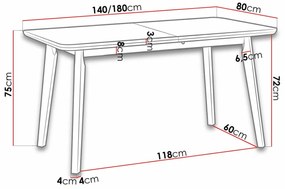 Τραπέζι Victorville 175, Άσπρο, 75x80x140cm, 32 kg, Επιμήκυνση, Ινοσανίδες μέσης πυκνότητας, Ξύλο, Μερικώς συναρμολογημένο, Ξύλο: Οξιά | Epipla1.gr