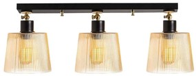 Φωτιστικό Οροφής - Πλαφονιέρα Kemer 525NOR1164 Φ68x24cm 3xE27 40W Black-Gold Opviq