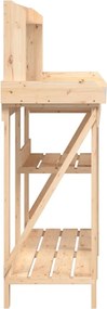vidaXL Πάγκος για Γλάστρες με Ράφια από Μασίφ Ξύλο Ελάτης
