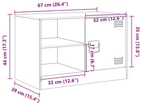 Έπιπλο Τηλεόρασης Πράσινο Λαδί 67x39x44 εκ. από Ατσάλι - Πράσινο