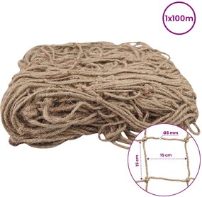 vidaXL Δίχτυ στήριξης φυτών από γιούτα Φυσικό 1 x 100 m