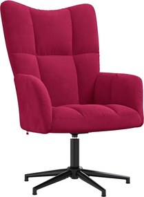 vidaXL Πολυθρόνα Relax Μπορντό Βελούδινη με Σκαμπό