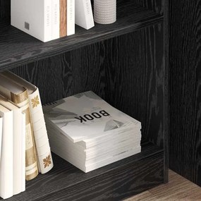 vidaXL Ράφι Βιβλίων Μαύρη Οξυά 80 x 24 x 76 εκ. Επεξεργασμένο ξύλο