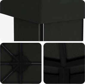 vidaXL Κήπος Γκαζebo 6 x 3 m Μαύρο Πολυεστέρας και Χάλυβας 190 gsm