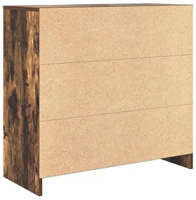 Συρταριέρα με Συρτάρια Καπνιστή Δρυς 80x34x76 εκ. Επεξ. Ξύλο - Καφέ