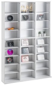 VEVOR Media Storage Cabinet 9 Layers Adjustable DVD Shelves Holds 756 CDs White