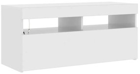 vidaXL Έπιπλο Τηλεόρασης με LED Γυαλιστερό Λευκό 90x35x40 εκ.
