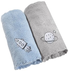 Πετσέτες Βρεφικές Boy Set 2 (Σετ 2τμχ) Blue-Grey Guy Laroche Towels Set 35x50cm Microfiber