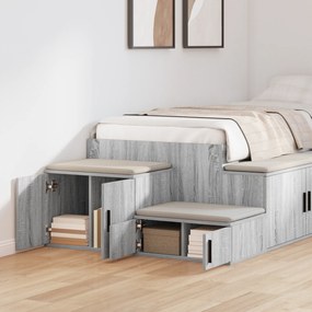 vidaXL Ντουλάπα Αποθήκης Γκρι Σοφίτα 127x41x40 εκ. Κατασκευασμένο από Ξύλο