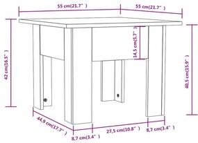 Τραπεζάκι Σαλονιού Μαύρο 55 x 55 x 42 εκ. από Μοριοσανίδα - Μαύρο