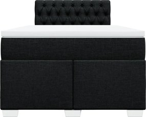 vidaXL Κρεβάτι Boxspring με Στρώμα Μαύρο 120x190 εκ. Υφασμάτινο