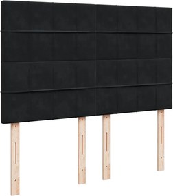 vidaXL Κρεβάτι Boxspring με Στρώμα Μαύρο 140x200 εκ. Βελούδινο