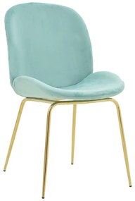 Καρέκλα Maley πράσινο βελούδο-πόδι χρυσό μέταλλο 47x60x90εκ Υλικό: VELVET - METAL 273-000017