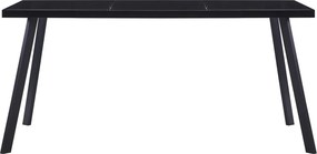 vidaXL Τραπεζαρία Μαύρη 180 x 90 x 75 εκ. από Ψημένο Γυαλί