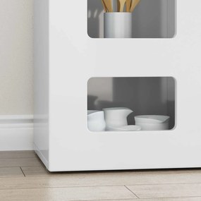 vidaXL Πλαϊνό γραφείο Υψηλής γυαλάδας λευκό 100 x 35 x 59 εκ