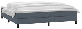 Box Spring Κρεβάτι με στρώμα Σκούρο γκρι 200x220 cm Βελούδινο - Γκρι