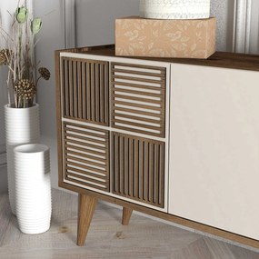 Stewehome Έπιπλο Εισόδου Λευκό με Κρεμάστρες &amp;amp; Ντουλάπι 120x35x60 cm