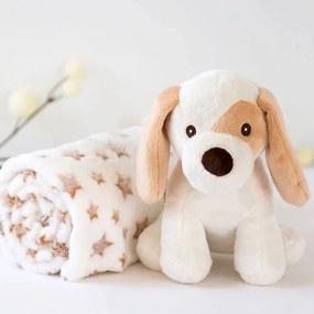 Κουβέρτα Fleece Αγκαλιάς (100x100) + Λούτρινο Kiokids 6055 Μπεζ