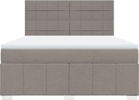 vidaXL Κρεβάτι Boxspring με Στρώμα Taupe 180x200 εκ. Υφασμάτινο