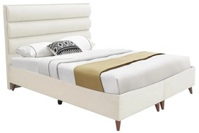 Κρεβάτι διπλό Luxe  με αποθηκευτικό χώρο κρεμ ύφασμα 160x200εκ Model: 323-0000